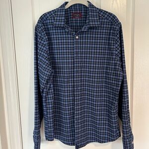 UNTUCKit Large Plaid long sleeve flannel blue